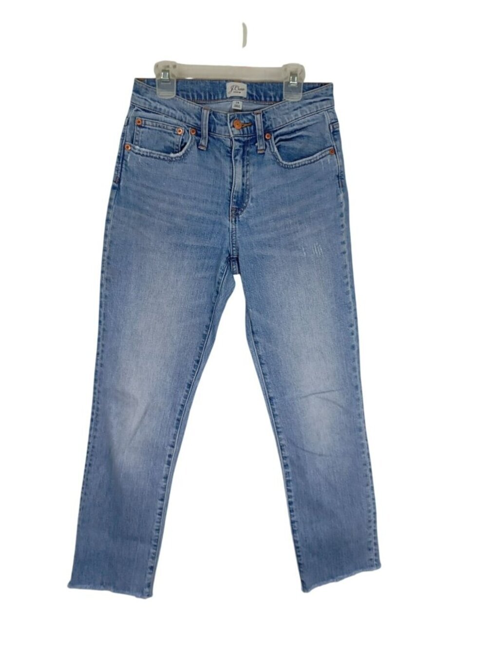 J. Crew Womens High-Rise Slim Straight Jeans Light Wash Size 24 Denim